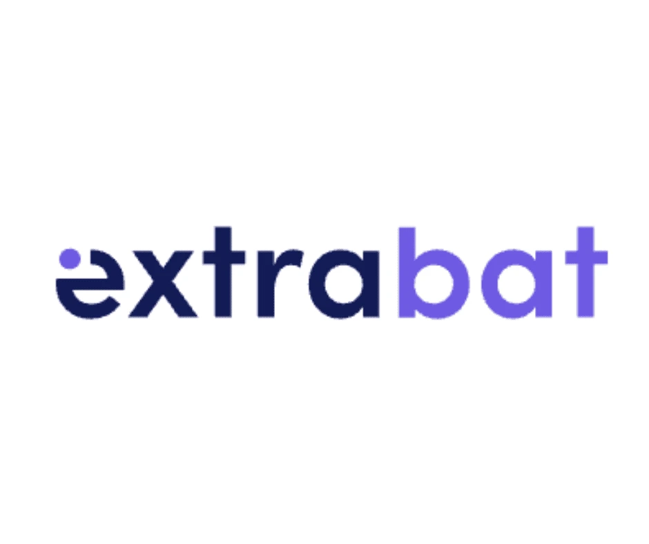 Le logo du logiciel Extrabat, écrit en minuscules et dans des tons de bleu et violet, représentant une solution de gestion et de pilotage pour les professionnels.