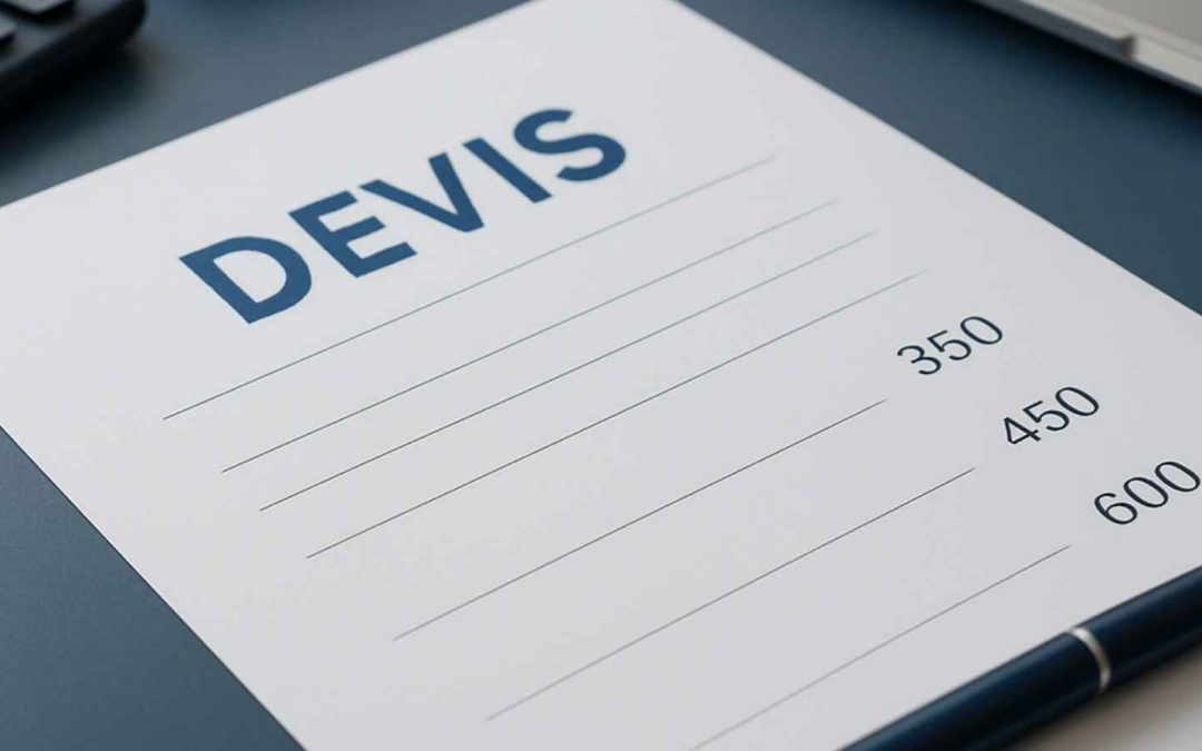 Un exemple de devis pour tpe sur un bureau